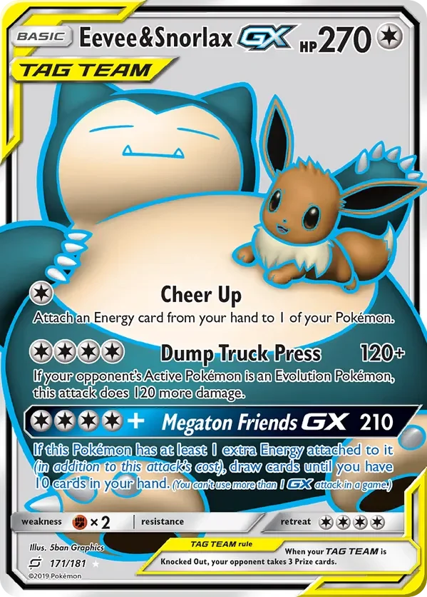 Eevee & SNorlax GX from Team Up