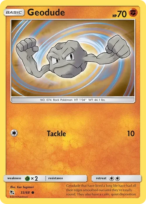 33/68 Geodude Common Pokemon Card
