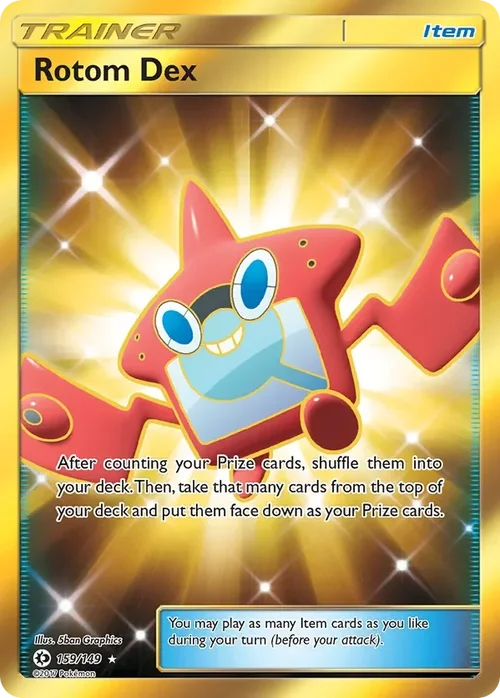 159/149 from Sun & Moon Base Gold Secret Rare Trainer Card