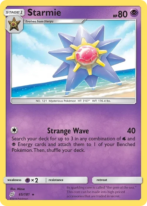 65/181 Starmie Rare Pokemon Card