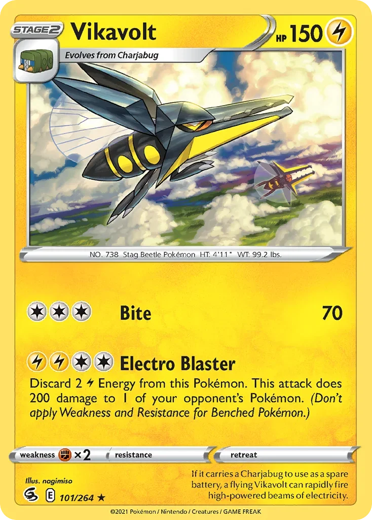 Vikavolt 101 Pokemon card from Fusion Strike set