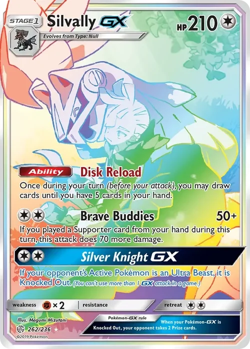 262/236 Silvally GX Rainbow Rare Pokemon Card