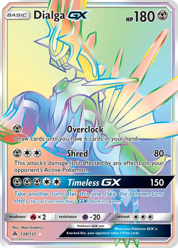 Dialga Rainbow Rare from Forbidden Light