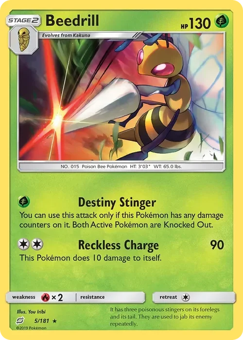 5/181 Beedrill Rare Pokemon Card