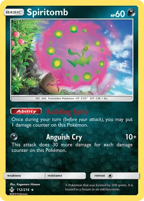 112/214 Spiritomb Holo Rare Pokemon Card