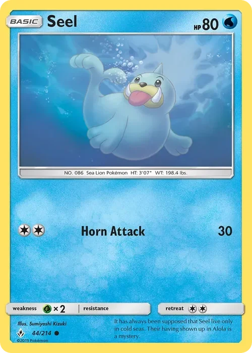 44/214 Seel Common Pokemon Card