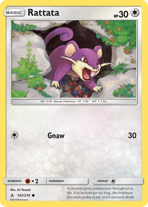 143/214 Rattata Common Pokemon Card