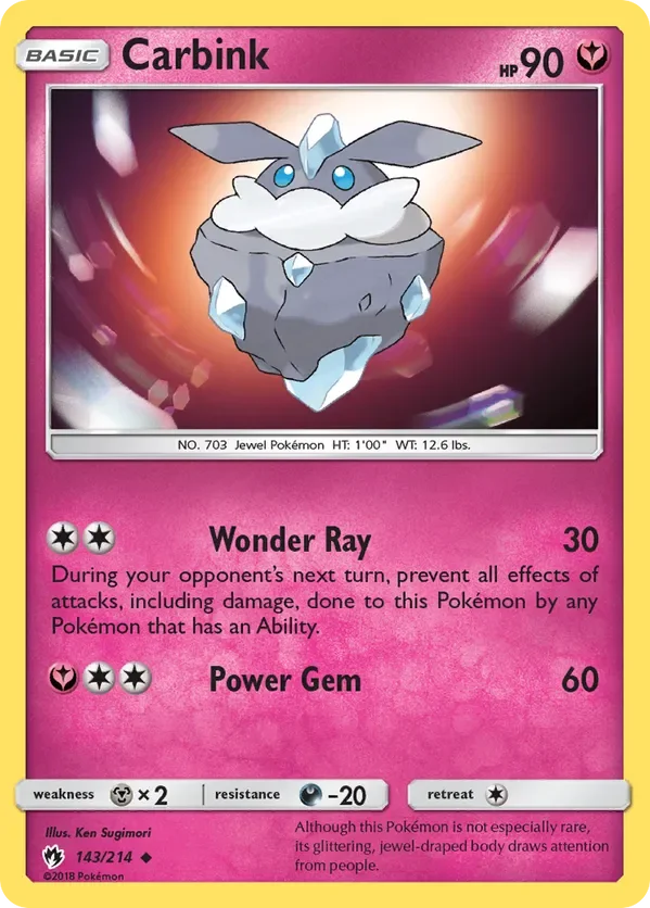Card 143 Pokémon card from Lost Thunder set