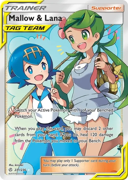 231/236 Mallow & Lana Full Art Ultra Rare Trainer Card
