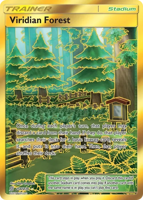 256/236 Viridian Forest Gold Rare Trainer Card