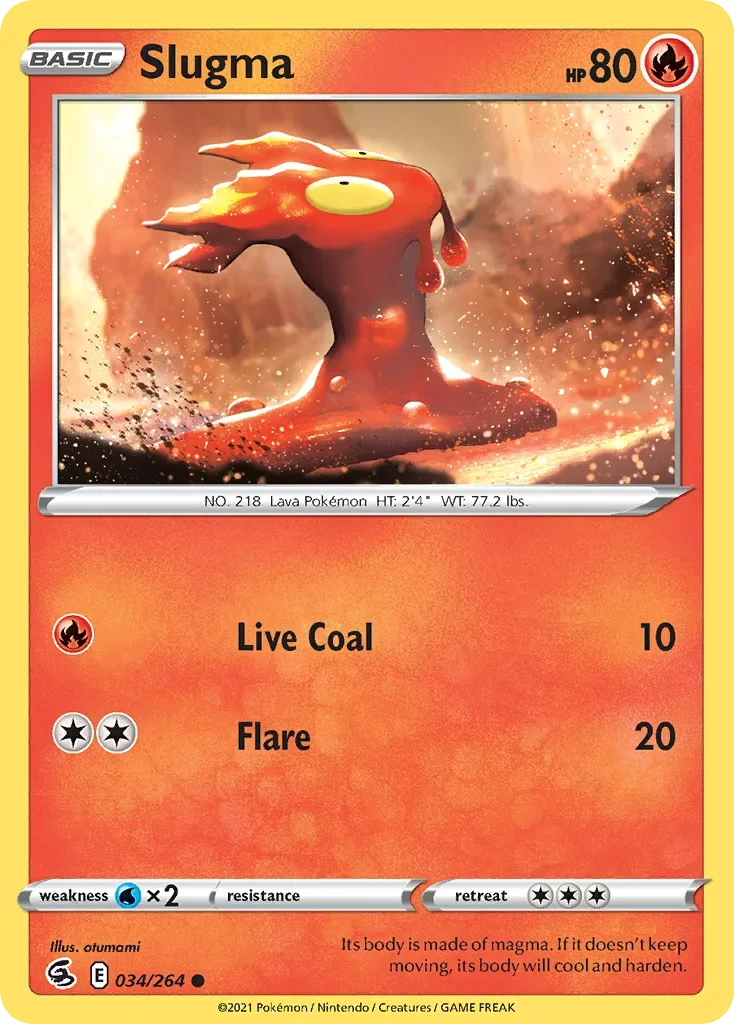 Slugma 34 Pokemon card from Fusion Strike set