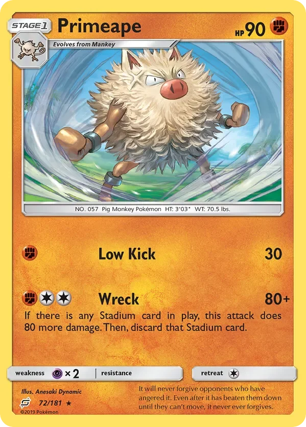 Card 72 Pokémon card from Team Up set