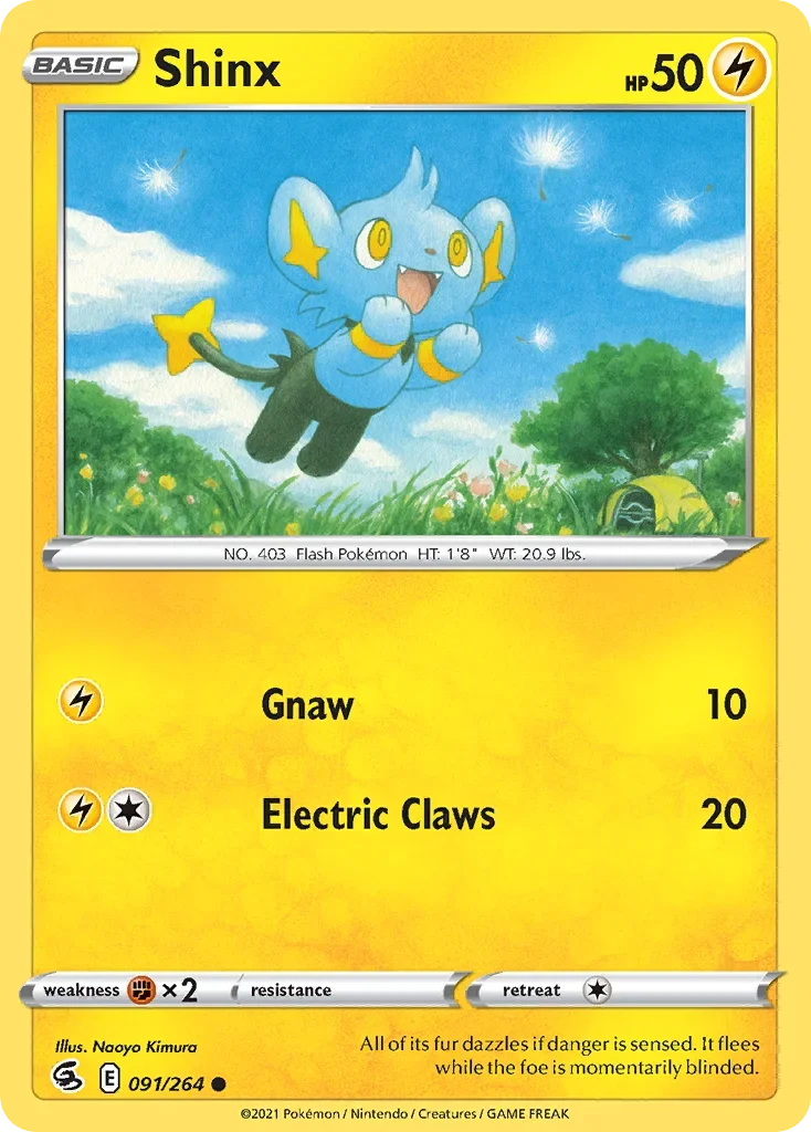 Shinx 91 Pokemon card from Fusion Strike set