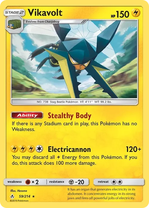 59/214 Vikavolt Holo Rare Pokemon Card