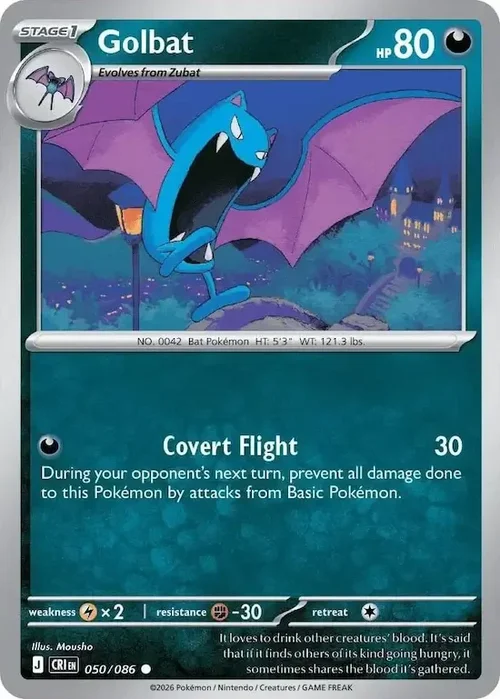 050/086 Golbat Common Pokemon Card