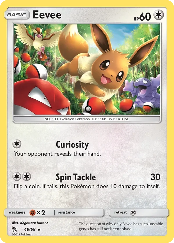 48/68 Eevee Holo Rare Pokemon Card