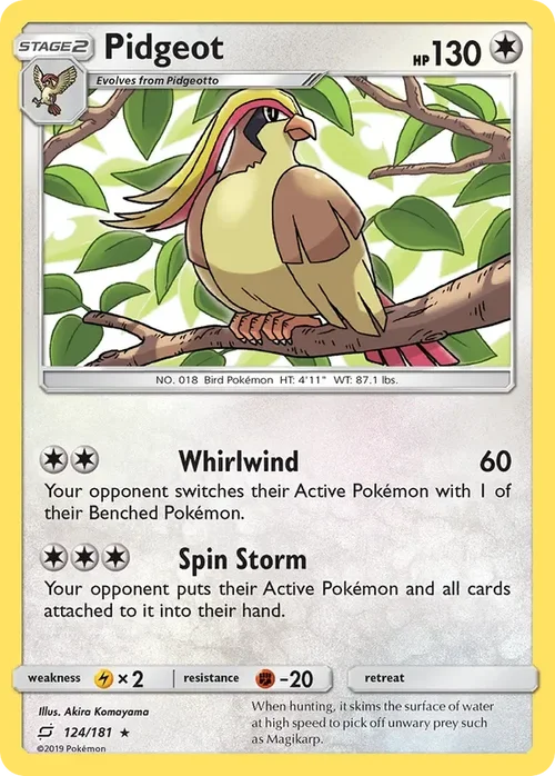 124/181 Pidgeot Rare Pokemon Card