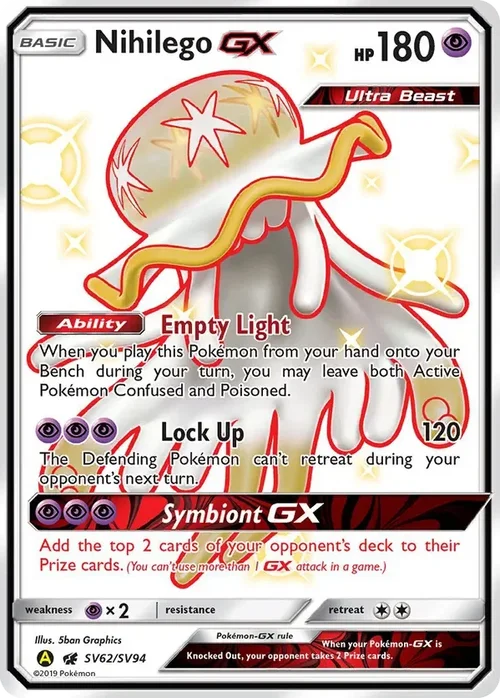 SV62/SV94 Nihilego GX Shiny Holo Rare Pokemon Card