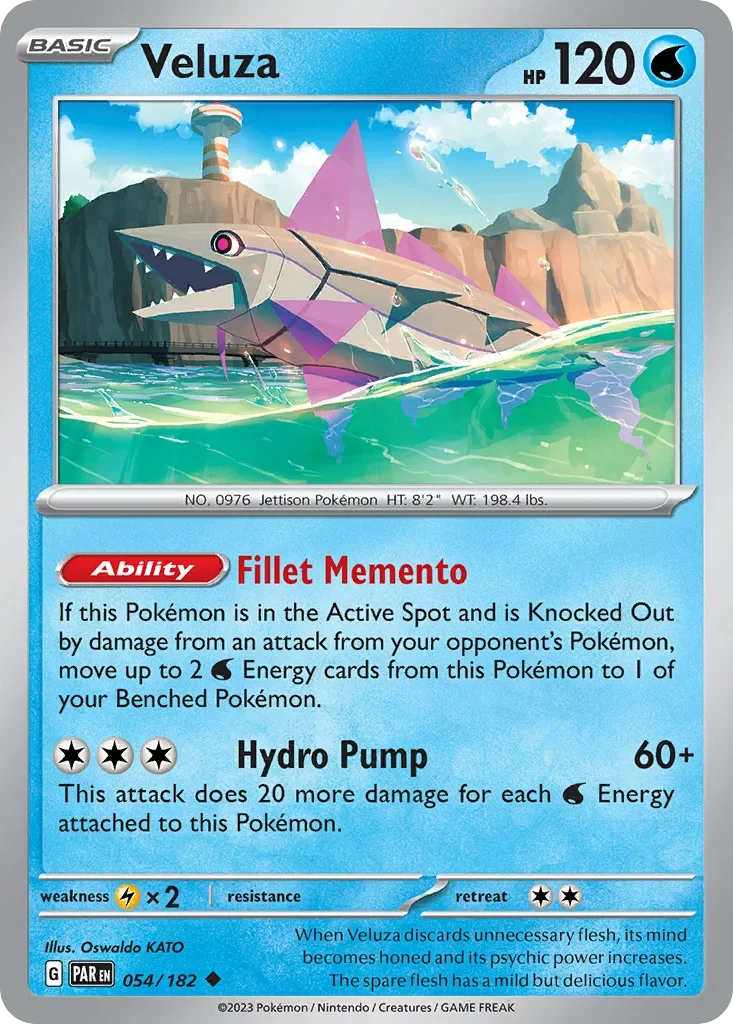 Veluza 54 Pokemon card from Paradox Rift set
