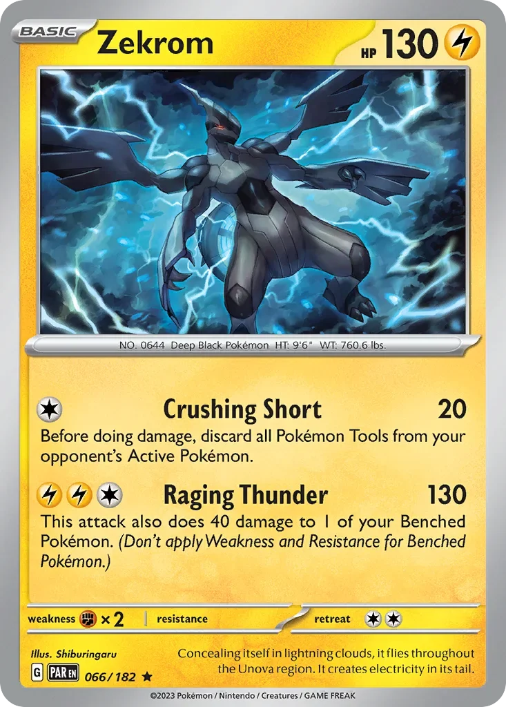 Zekrom 66 Pokemon card from Paradox Rift set