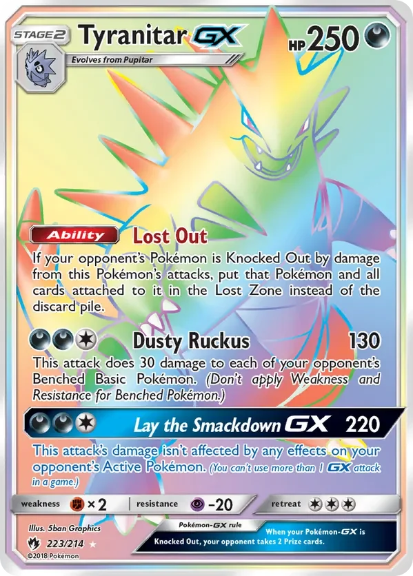 Tyranitar Rainbow Rare from Lost Thunder