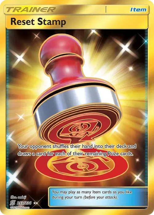 253/236 Reset Stamp Gold Rare Trainer Card