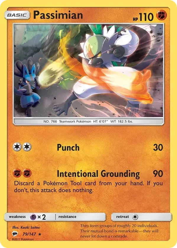 Burning Shadows 79 Pokémon card