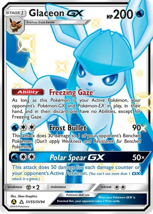 SV55/SV94 Glaceon GX Shiny Holo Rare Pokemon Card