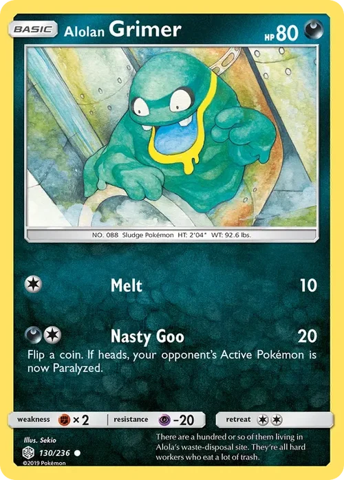 130/236 Alolan Grimer Common Pokemon Card
