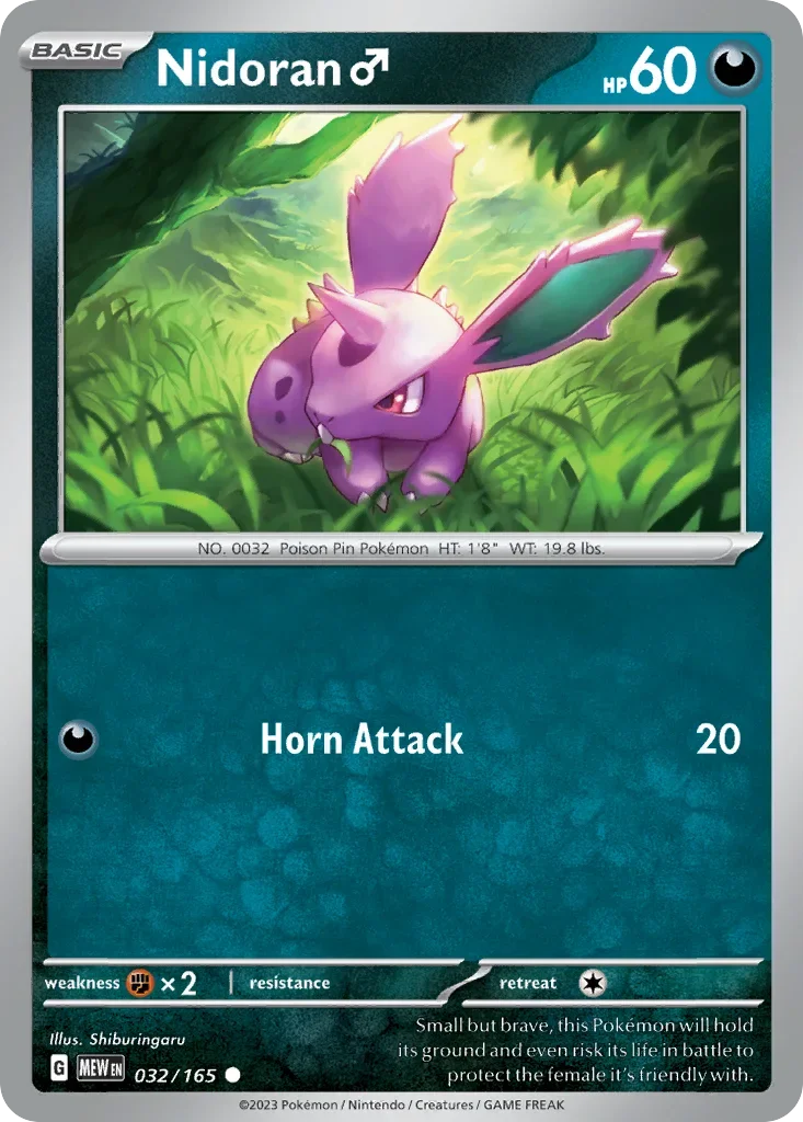 Nidoran 032 Pokemon card from 151 set