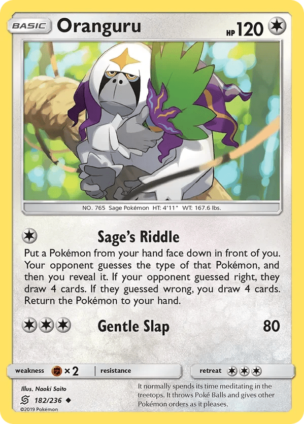 Card 182 Pokémon card from Unified Minds set