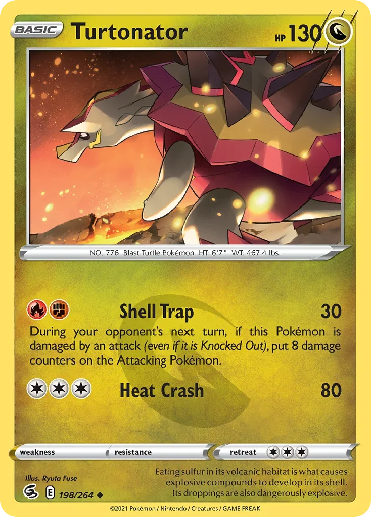 Turtonator 198 Pokemon card from Fusion Strike set
