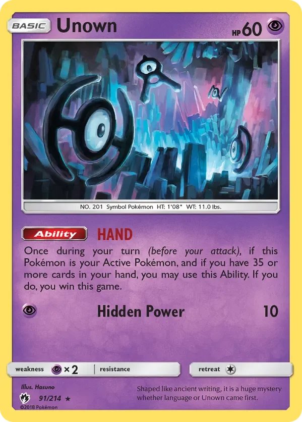 Card 91 Pokémon card from Lost Thunder set