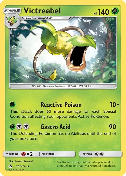 15/214 Victreebel Rare Pokemon Card