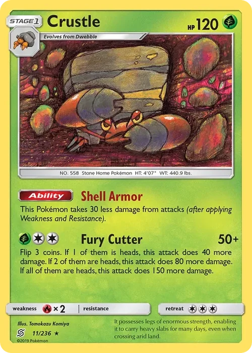 11/236 Crustle Rare Pokemon Card