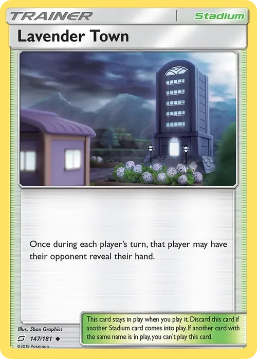 147/181 Lavender Town Uncommon Trainer Card
