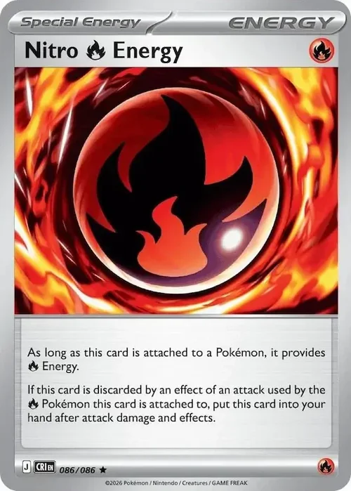086/086 Nitro Fire Energy Rare Energy Card