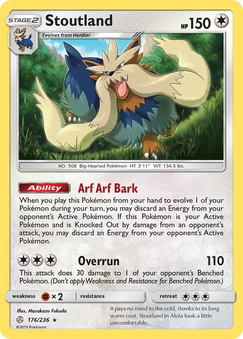 176/236 Stoutland Holo Rare Pokemon Card