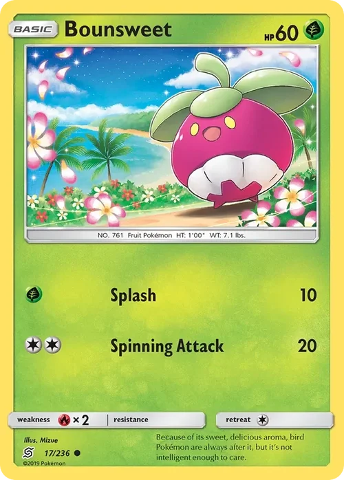 17/236 Bounsweet Common Pokemon Card