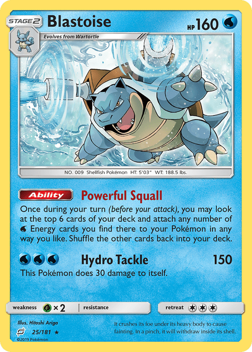 25/181 Blastoise Rare Pokemon Card