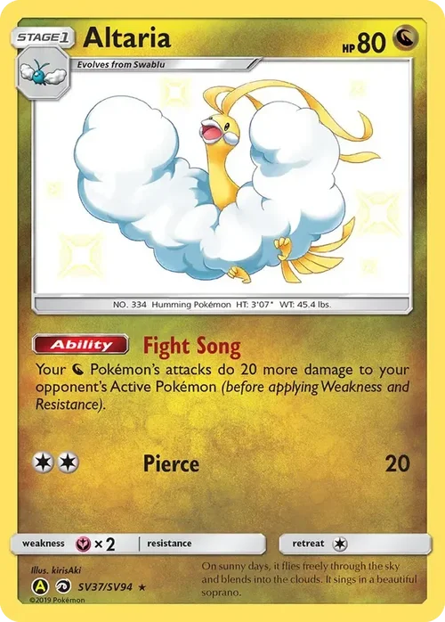SV37/SV94 Altaria Shiny Holo Rare Pokemon Card