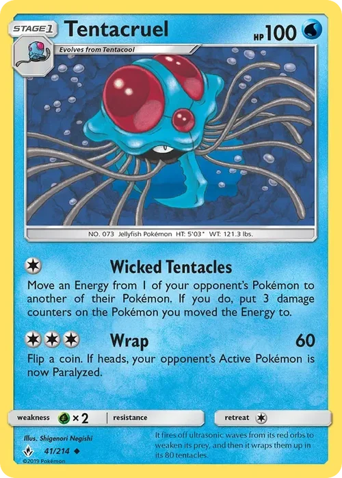 41/214 Tentacruel Uncommon Pokemon Card