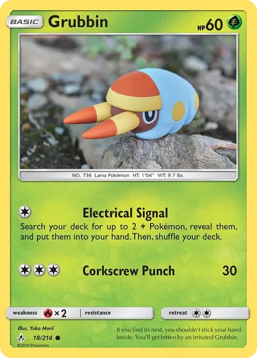 18/214 Grubbin Common Pokemon Card