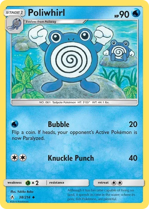 38/214 Poliwhirl Uncommon Pokemon Card