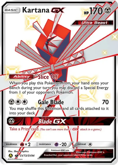 SV73/SV94 Kartana GX Shiny Holo Rare Pokemon Card