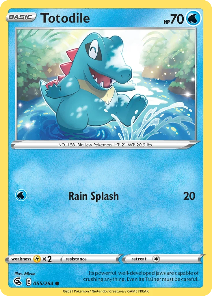 Totodile 55 Pokemon card from Fusion Strike set