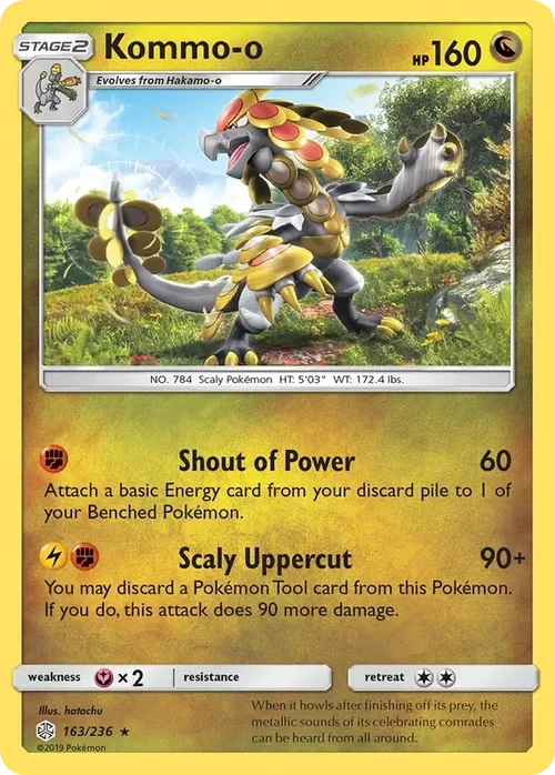 163/236 Kommo-o Holo Rare Pokemon Card