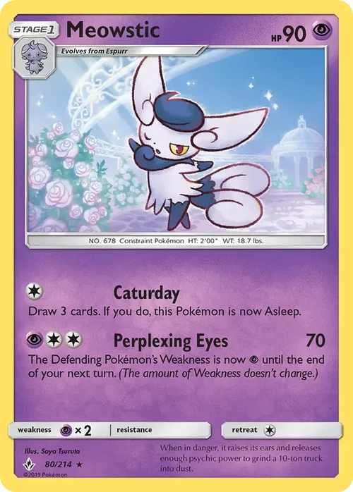80/214 Meowstic Rare Pokemon Card