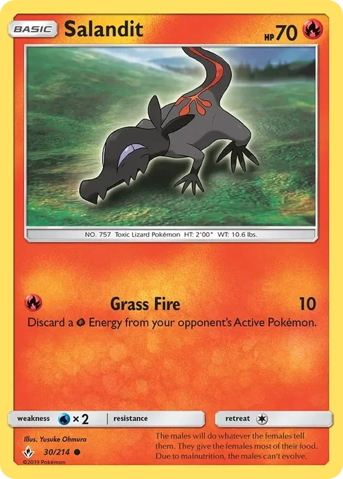 30/214 Salandit Common Pokemon Card