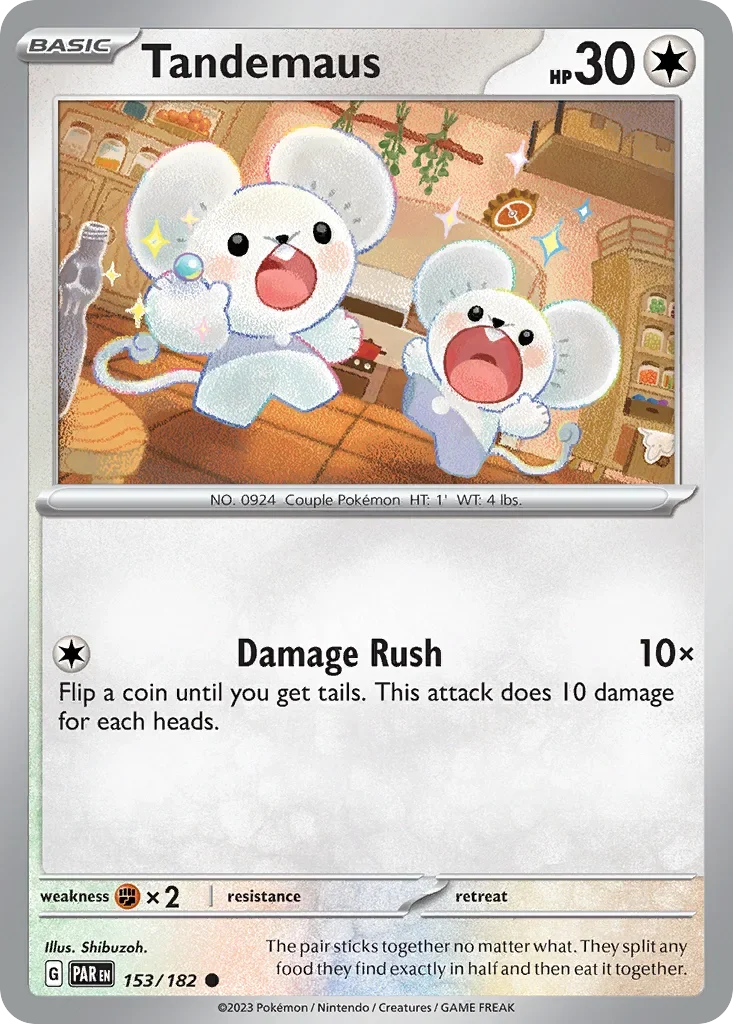 Tandemaus 153 Pokemon card from Paradox Rift set